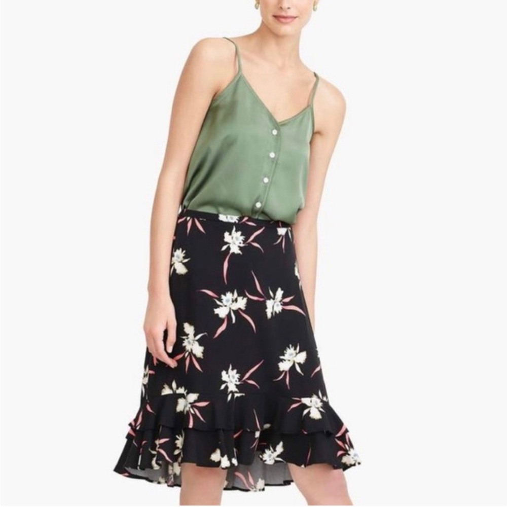 J Crew Floral Ruffle Skirt NWT Women’s size Small High Low